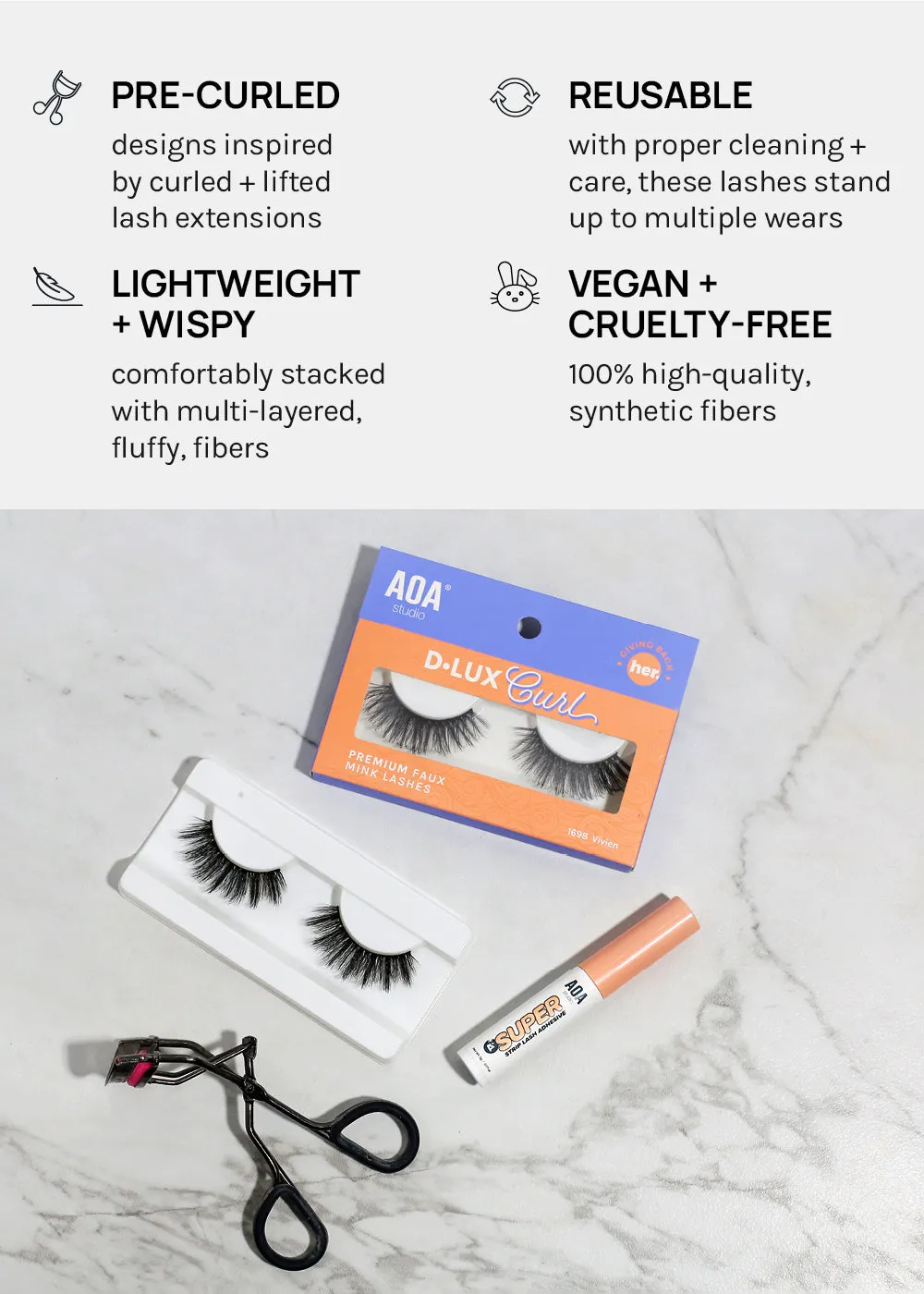 D-LUX Curl Premium Faux Mink Lashes - Lucille