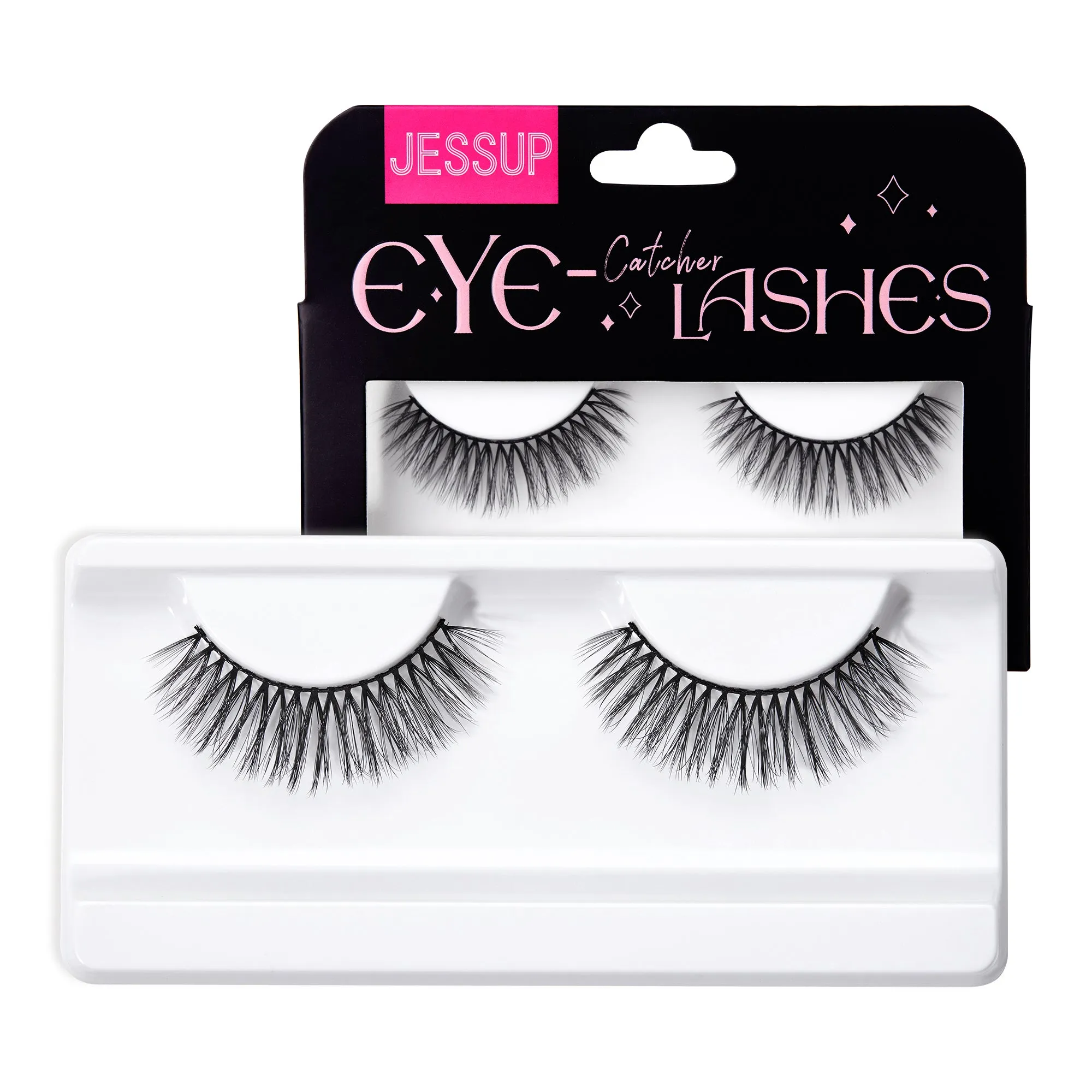 Jessup False Eyelashes Natural Look Fake Eyelashes 1 Pairs Pack Wispy Lashes Faux Mink Eyelashes 3D Short Fluffy Reusable False Lashes