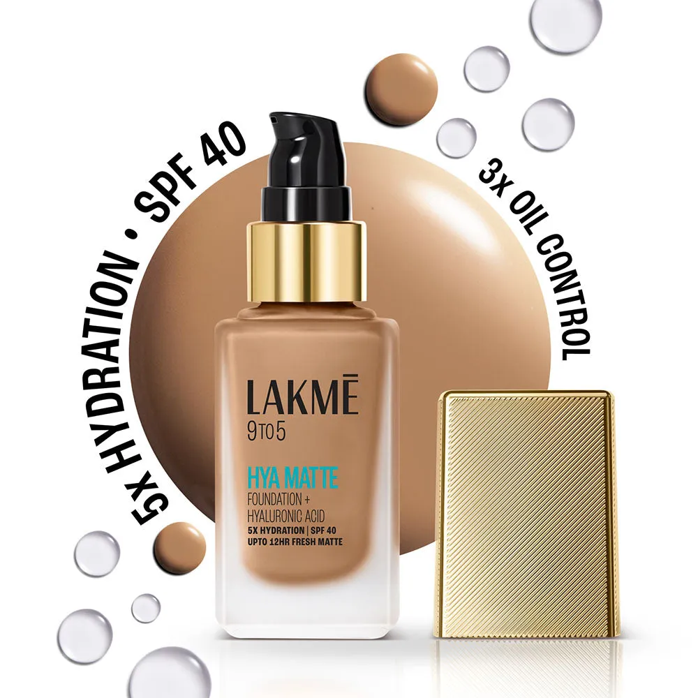 Lakmē 9to5 Hya Matte Foundation   Hyaluronic Acid