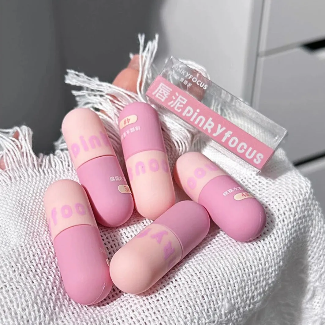 Pinky Focus - 5pcs Capsule Matte Velvet Lip Gloss Set