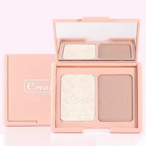 Two-Tone Delicate Natural Blush Highlighter Powder Palette